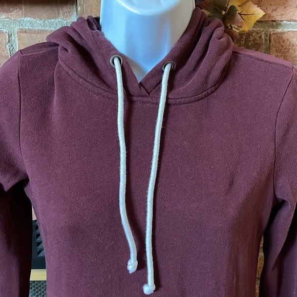 Abercrombie & Fitch Maroon Hoodie Sweatshirt Mini Dress - Picture 2 of 7